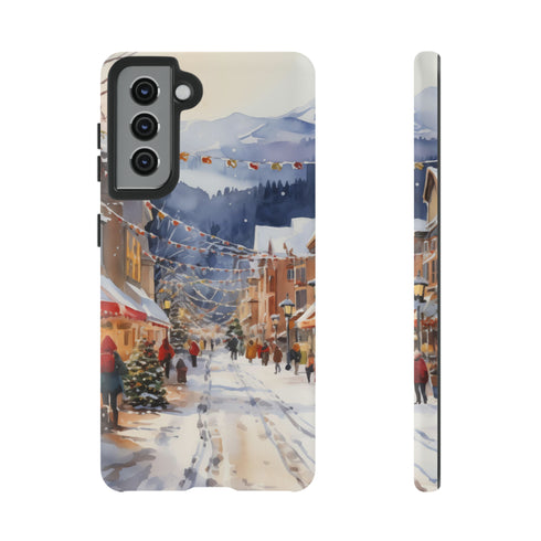 Bustling Victorian Christmas Market - Impact Resistant Phone Case Samsung Galaxy S21 Matte